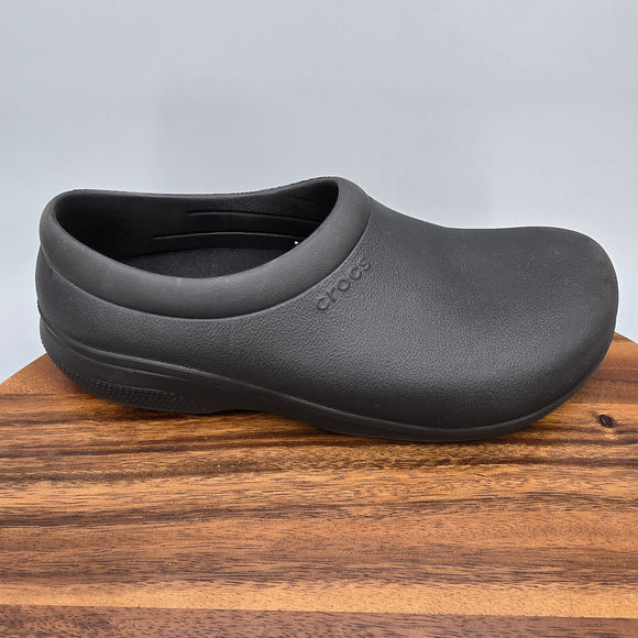 Crocs On The Clock Clogs Women's 10 Black Work Slip Resistant Comfort Shoes - Picture 1 of 10